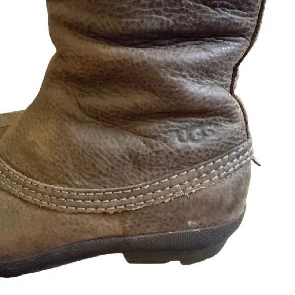 UGG F19012H Waterproof Leather & Suede Tall Lace-Up Winter Boots Women’s 7 - Picture 5 of 14